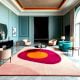 Handcrafted Pink Circle Abstract Living Room Rug